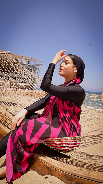 Beach Chiffon cover up - Fuschia