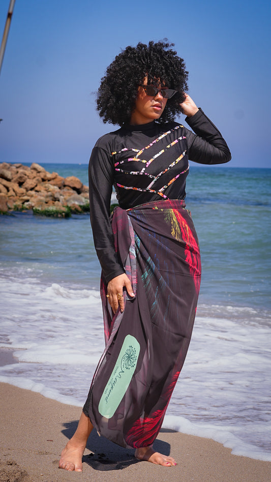 Beach Chiffon cover up - Peacock