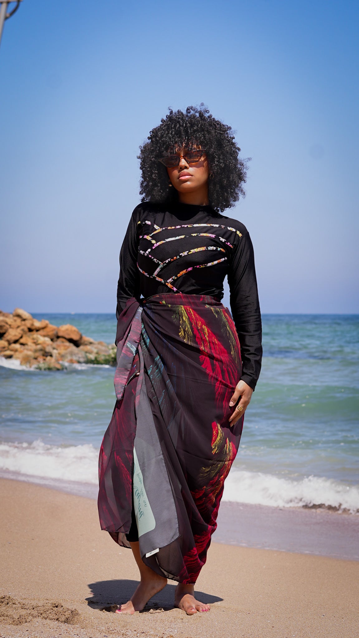 Beach Chiffon cover up - Peacock