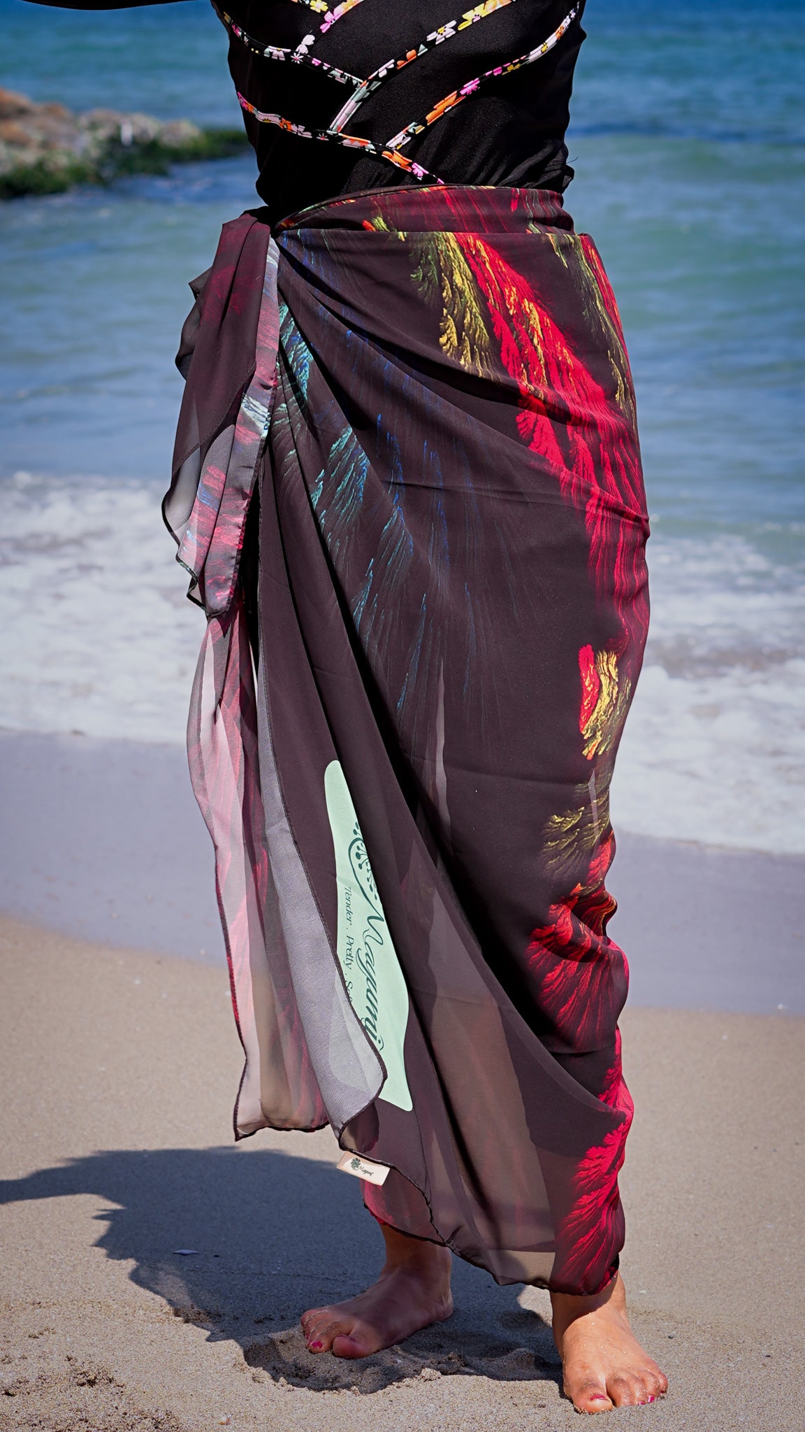 Beach Chiffon cover up - Peacock