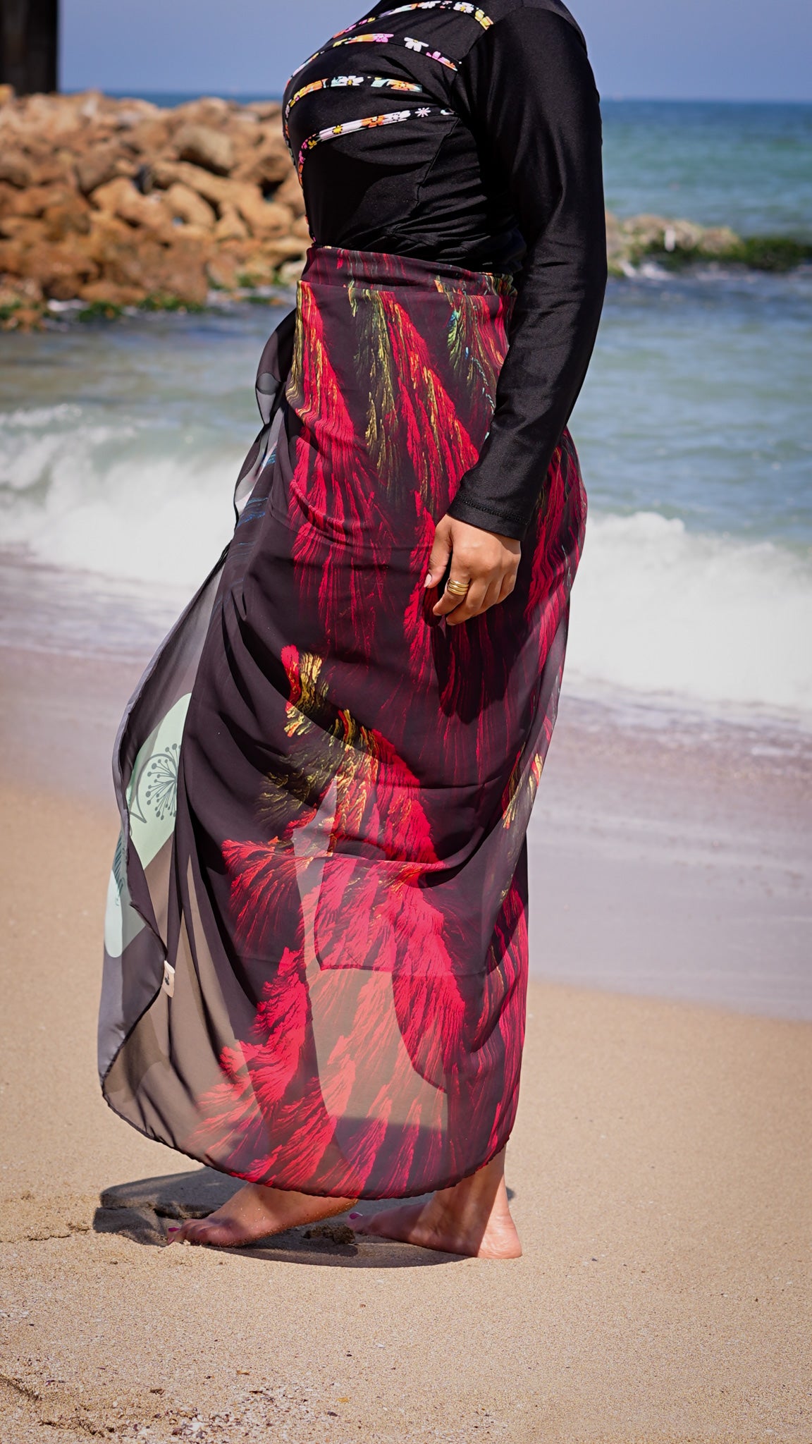 Beach Chiffon cover up - Peacock
