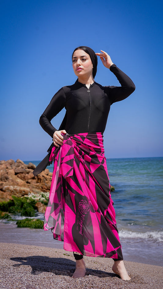 Beach Chiffon cover up - Fuschia
