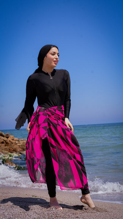 Beach Chiffon cover up - Fuschia