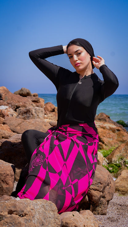 Beach Chiffon cover up - Fuschia