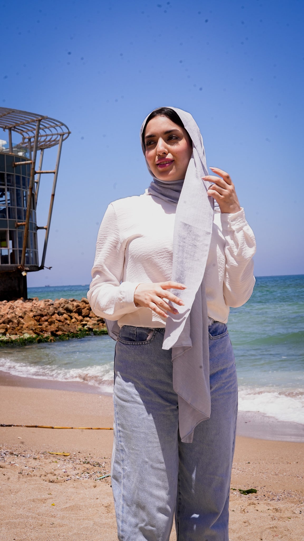 Greyish blue linen